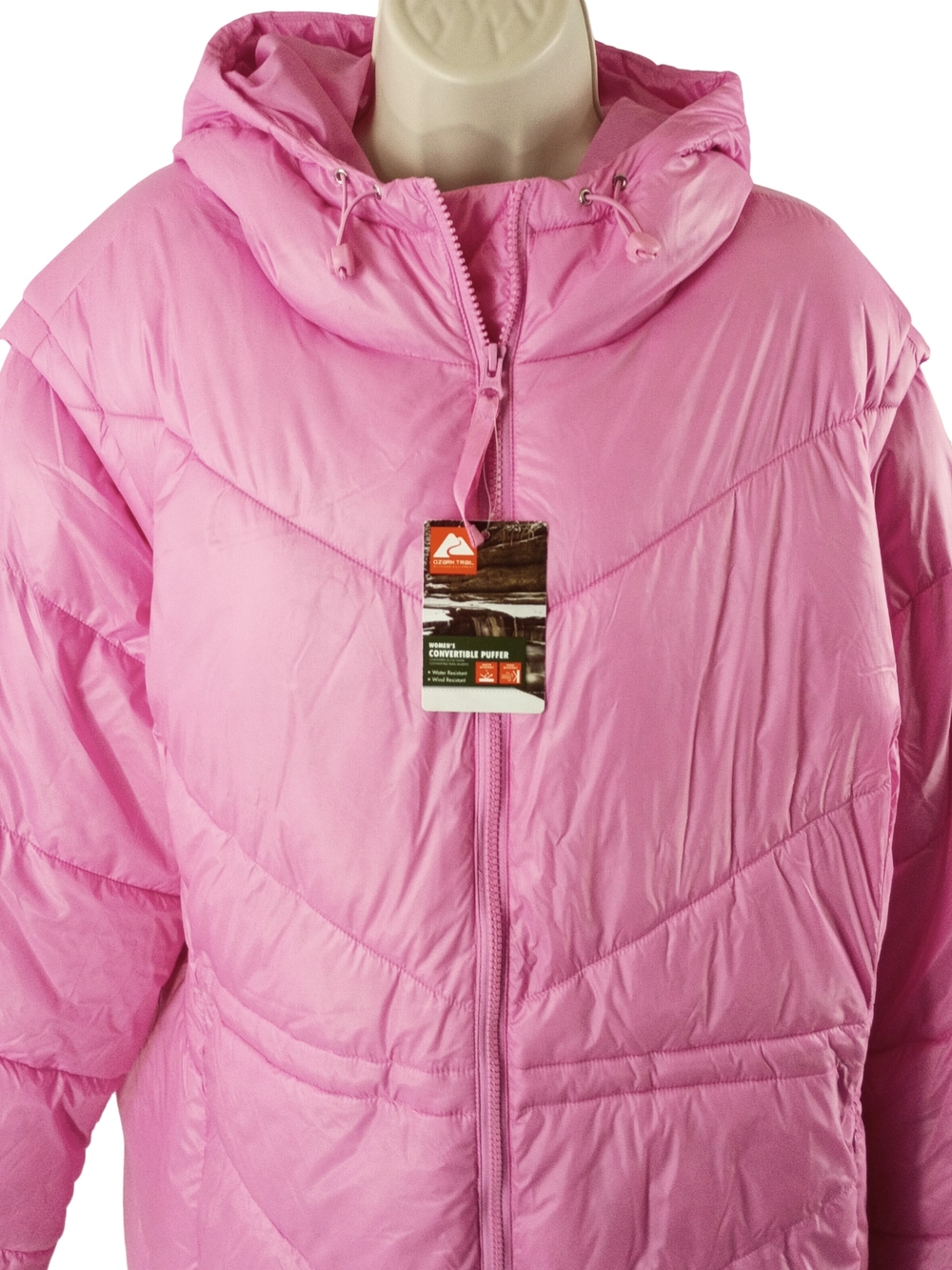 Ozark Trail Women's Convertible Puffer Jacket In Pink - Picture 3 of 11